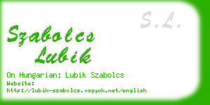 szabolcs lubik business card